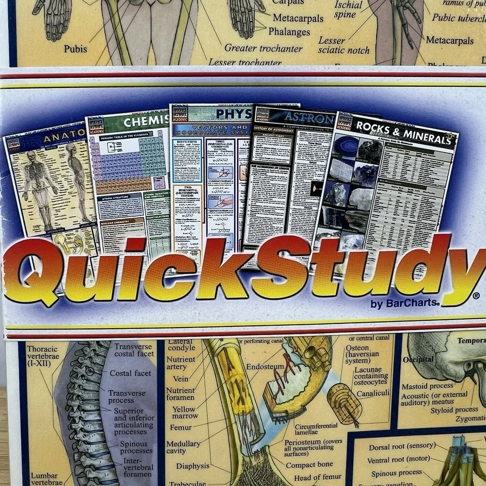 BarCharts QuickStudy Science Charts Set of 5 Anatomy Chemistry Physics Astronomy